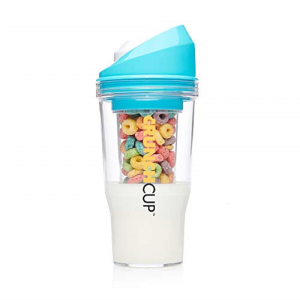 Portable Plastic Cereal Cup for Breakfast On the Go To Go Cereal and Milk Container 0 Spoon or Bowl Required