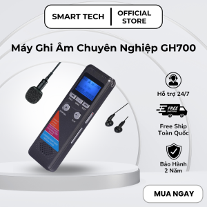 Máy Ghi Âm Chuyên Nghiệp Sony GH700- Máy Thu Âm Giọng Nói Cao Cấp- Bộ Nhớ Khủng 16GB 32GB 64GB- Máy Ghi Âm Lọc Tiếng Ồn- Thời Lượng Pin 350 Giờ Ghi Âm. Bảo Hành 2 Năm Lỗi Đổi Mới.