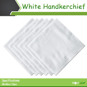 Printleaf 12pcs White Handkerchief 38x38cm