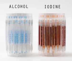 First Aid Swab Sticks Wound Disinfectant Alcohol Iodine Iodophor Cotton Bud Swabs ( 50 100pcs)