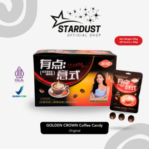 GOLDEN CROWN Permen Kopi Original dan Latte Coffee Candy 1 Box isi 20 Sachet HALAL BPOM