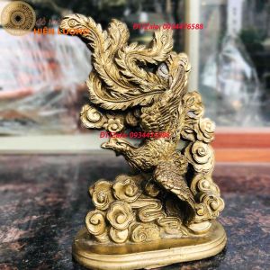 Tượng Phượng Hoàng Bằng Đồng Thau Kích Thước 10x7x15cm Để Bàn Đẹp