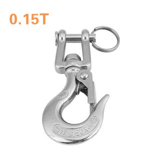Stainless Steel Lifting Hook 360 Degree Swivel Lifting Clevis Chain Hook With Safety Latch For Hoisting Machinery