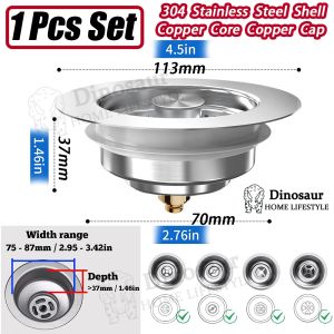 🇸🇬 ReadyStock - 3 in 1 Stainless Kitchen Sink Drain Strainer – Stainless Steel BasketAnti-Clog Rust-Resistant For Odor 不锈钢水槽过滤器