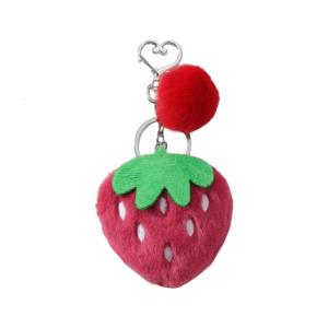 Charming Furry Strawberry Snake Keychain Ornament Stylish Bag Pendant Adds Fun To Your Style Sturdy And Vibrant Colors