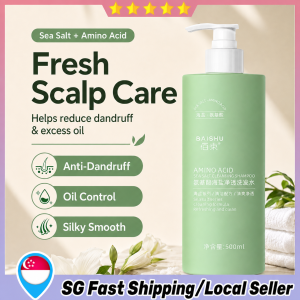 【SG Ready Stock】BAISHU Amino Acid Sea Salt Shampoo 500ml Anti-Dandruff Oil Control Deep Cleansing for Oily Scalp
