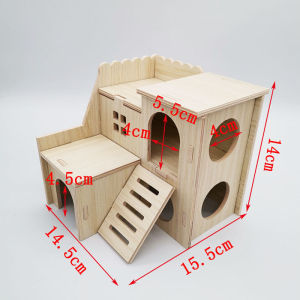 Hamster Wooden House Bedding Nest House Biting Resistant Toys 跳台别墅小宠仓鼠耐咬玩具小屋