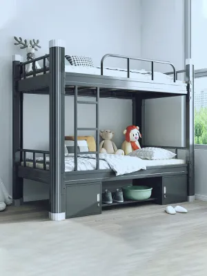 Upper and lower bunk apartment wrought iron bunk bed staff dormitory steel frame iron bed construction site high and low bed dormitory iron bed double