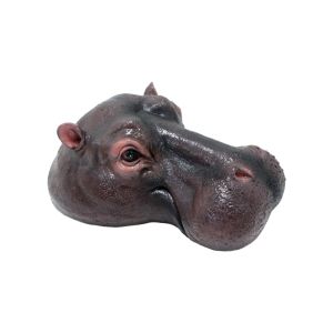 HENRYQ Funny Floating Hippopotamus Ornaments Resin Craft Lifelike Pond Floating Hippopotamus Head Creative Handmade Animal Figurines Decoration Garden Lawn Pond