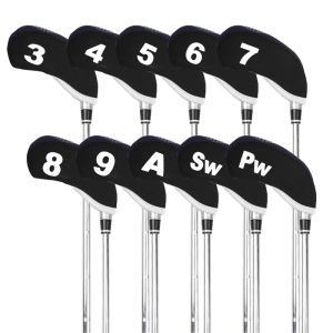 10pcs/set Golf Club Cover For Irons Neoprene Golf Iron Head Cover Golf Iron Cover 3 4 5 6 7 8 9 A S P Golf Accessories
