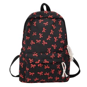 SAVVYSHELF 1Pcs Lightweight Bow Backpack Large Capacity Nylon Teenagers Shoulder Bag  Cute Students School Bag for Girls