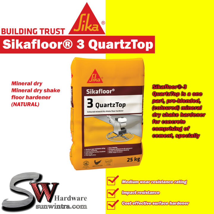 SIKA SIKAFLOOR® 3 QUARTZTOP MINERAL DRY SHAKE FLOOR HARDENER (25KG) Lazada