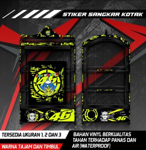 Stiker Decal Sangkar Burung Kotak Kosan Koper Kenari Cendet Cucak Ijo Kacer Desain Rossi Anti Air