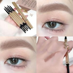 Small Gold Chopsticks Double Head Slim Eyebrow Pencil Natural Long Lasting Waterproof Eye Brow Pen Fine Triangle Refill Cosmetics Makeup