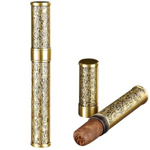 Ống đựng thuốc Xì Gà bằng kim loại cao cấp kín khí chống mùi chống thấm nước thích hợp cho thuốc lá cỡ thường và cỡ lớn.