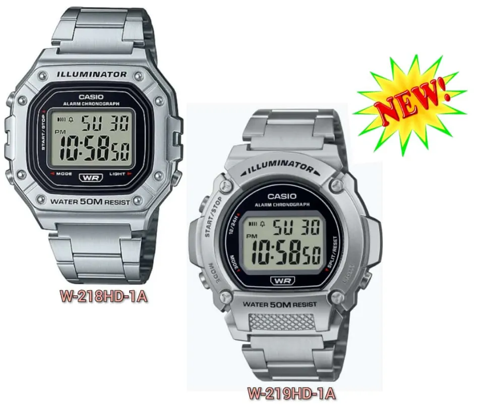 Casio Stainless Steel Digital Watch W-218HD / W-219HD