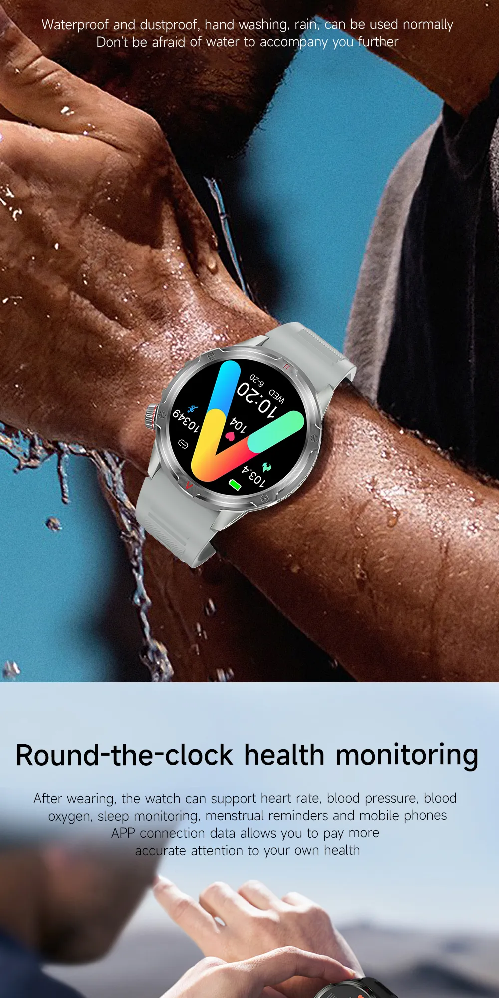 Aolon Tetra R4 นาฬิกา smart watch 1.43 นิ้ว Amoled หน้าจอ AOD จะแสดงเสมอ 350mAh นาฬิกาวิ่ง การตรวจจับข้อมูลสุขภาพตลอด 24 ชั่วโมง