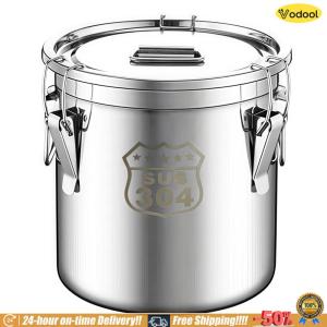 [VOS] 6/12/21/33L 304 Stainless Steel Food Storage Container with Seal Lid Kitchen Canister with Handles for Household Kitchen