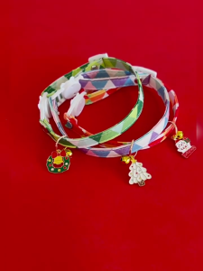 Puppy Christmas Collar Festive Wreath for Small Medium Girl Dogs Cat Dog Collar Necklace Christmas Costumes