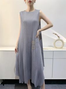 label "☋™ Aiden001 Average Size Loose High Elasticity Non-Ironing Plus Size Women Summer Swing Medium Length Irregular Pleated Dress L-204",