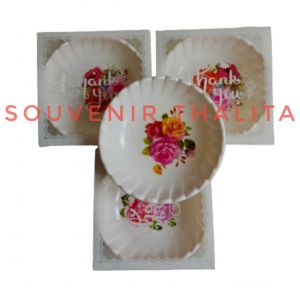 Souvenir Pernikahan Mangkok Melamin Bulat Kemasan Box Mika Isi 100 pcs DAN GRATIS KARTU UCAPAN