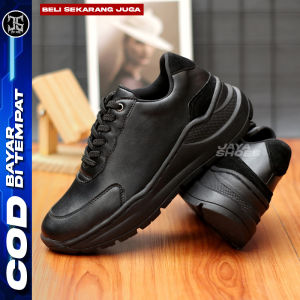 Arley Sepatu Sneakers Formal Pria Casual Hitam Kerja Kuliah Sekolah