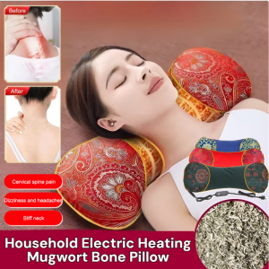 Electric Heating Mugwort Bone Pillow Argy Wormwood Cervical Spine Pillow Moxibustion Hot Compress Pillow Herbal Neck Pillow Mugwort Pillow