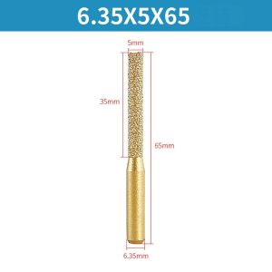 ALLLUCK 1Pcs 6.35mm Brazed Diamond Router Bit Straight Shank Engraving Trimming Machine Milling Cuter Durable For Marble Granite Ceramic Tile Stone Engraving Edge Cutting Tool