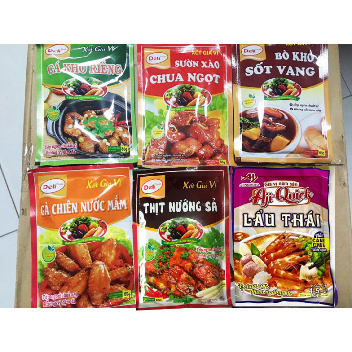 Gia vị nêm sẵn Deli các loại Gia Vị Nêm Đấu Deli Cho Món Sườn Xào Chua Ngọt Gia Vị Lẩu Thái Ajiquick - Lazada | lazada.vn