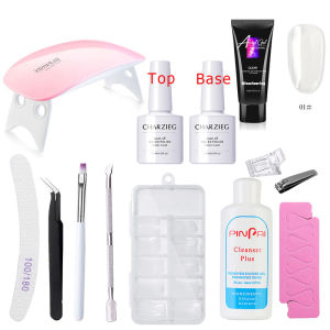 6W Nails Extension Set Poly Acryl Gel Polish Clear Color Nail Art UV Quick Extension Nail Kit Nails Art Gel DIY Nail Extension Set