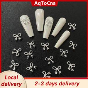[COD] AqToCna Ship within 24 hours Gold Silver Flowers Manicure Accessories Nail Rhinestones Nail Art Jewelry Bow Nail Decorations 3D Nail Art Drills