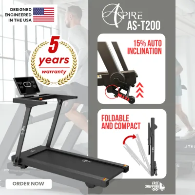 Aspire AS-T200 Treadmill w 5 Years Warranty (LED Console/ Bluetooth/ 2.5 CHP DC Motor/ 15% Inclinati Aspire AS-T200 Treadmill w 5 Years Warranty (LED Console/ Bluetooth/ 2.5 CHP DC Motor/ 15% Inclination)
