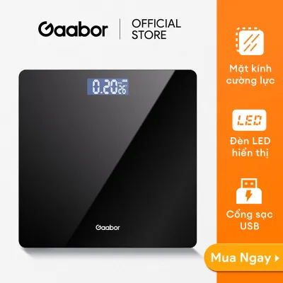 Cân sức khỏe điện tử Gaabor GWS-M01A thông minh màn hình LED dùng pin sạc - Kèm dây sạc USB và thước dây - Hàng chính hãng - Bảo hành 1 đổi 1