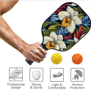 Pickleball Set of 1 Paddles with 2 Balls dragon silhouette Pickleball PaddlesFiberglass Pickleball Rackets with Comfort Grip ID 60630-190642886