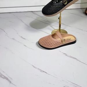 [Free Shipping] WomenS Summer Slip-On Sandals For Students Hollowed-Out Breathable Flat-Soled Soft-Bottomed Suitable For Pairing With Skirts Beach Lazy Half-Slippers