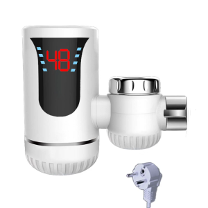 ก๊อกน้ำเร็วไร้ถังพร้อมจอแสดงผลอุณหภูมิดิจิทัล LED ปรับได้สำหรับห้องครัวและห้องน้ำ