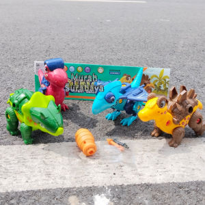 Mainan Dinosaurus DIY Squad Murah Kemasan Kantong Isi 4 Pcs Ada Obengnya RL589 34D | Mainan Edukasi Merakit Dinosaurus Asssembly Series  Bahan Plastik Bisa Bongkar Pasang | Set Hadiah Anak Laki Laki Yang Keren