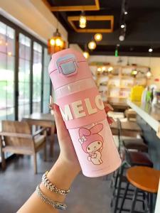 FCKawaii Sanrio Cinnamoroll Thermos Water Bottle Anime Kuromi My Melody Student Kid Portable Vacuum Water Bottle Thermal Water Cup