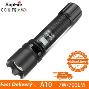 SUPERFIRE Flashlight A10 LED Flashlight Waterproof Portable Torchlight Rechargeable Super Bright Searchlight Outdoor