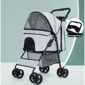 Pet stroller trolley cat foldable cat dog puppy strollers travel carrier Storage bag basket Lightweight trolly