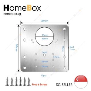 HOMEBOX 🇸🇬 Stainless Steel Cabinet Door Hinges Plate Repair Plate with Screws For Toilet Kitchen Wardrobe [ SG Stock]