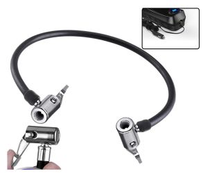 Dây bơm 2 đầu búa dài hơn 1 mét kẹp van lốp xe máy xe đạp xe hơi ( Mã 104) - Vòi bơm có 2 khóa kẹp chặt chịu áp lực