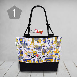 TAS JAKARTA TAS TALI SUMBU HITAM TEMA JAKARTA READY 6 MOTIF TSH 001