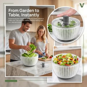 ZOATAAL 2-in-1 Vegetable Dehydrator Drain Storage Multifunctional Drain Basket Salad Mixer One-handed Easy Press Fruit Dryer Household