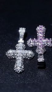 SK Cross Pendant Necklace Cross Zircon Pendant Mens and Womens Gift Men Women Jewelry