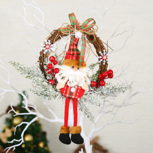 OutingSG®Christmas Wreath Xmas Door Garlands Oranments Merry Christmas Decoration Party Holiday Home Decor Christmas Wreath Decorations