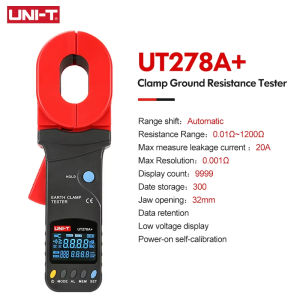 UNI-T UT278A+ UT276A+ Penguji Rintangan Tanah Clamp Digital Alat Peralatan Meter Rentang Otomatis Deteksi Arus Bocor Penyimpanan Data