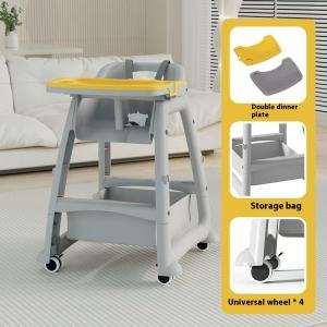 Convertible Baby High Chair: Removable Legs Height Adjustable Waterproof Seat & Storage Tray