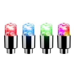 4Colors Car Hub Ambient Light Bicycle LED Tire Lights Universal Car Neon Lamp Valve Cover Lights Tire Colorful Flashing Bulb Accessories Decor