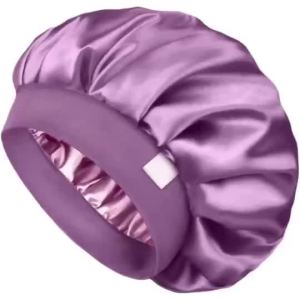 Large Satin Silk Hair Bonnet With Wide Band Sleep Cap For Natural Curly And Hair Care
